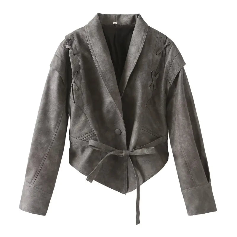 Thyra™ Rider Jakke – Elegant Læderlook til Kvinder