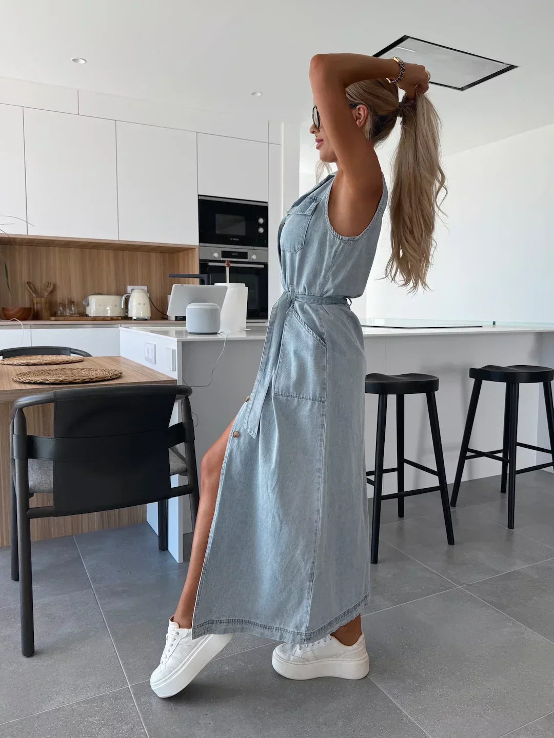 Eleni™ - Stilren maxiklänning med knytband | LIMITED EDITION