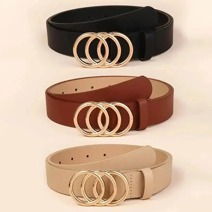 Ella™ Triple Ring Bælte – Tidløs Accessory til Enhver Anledning